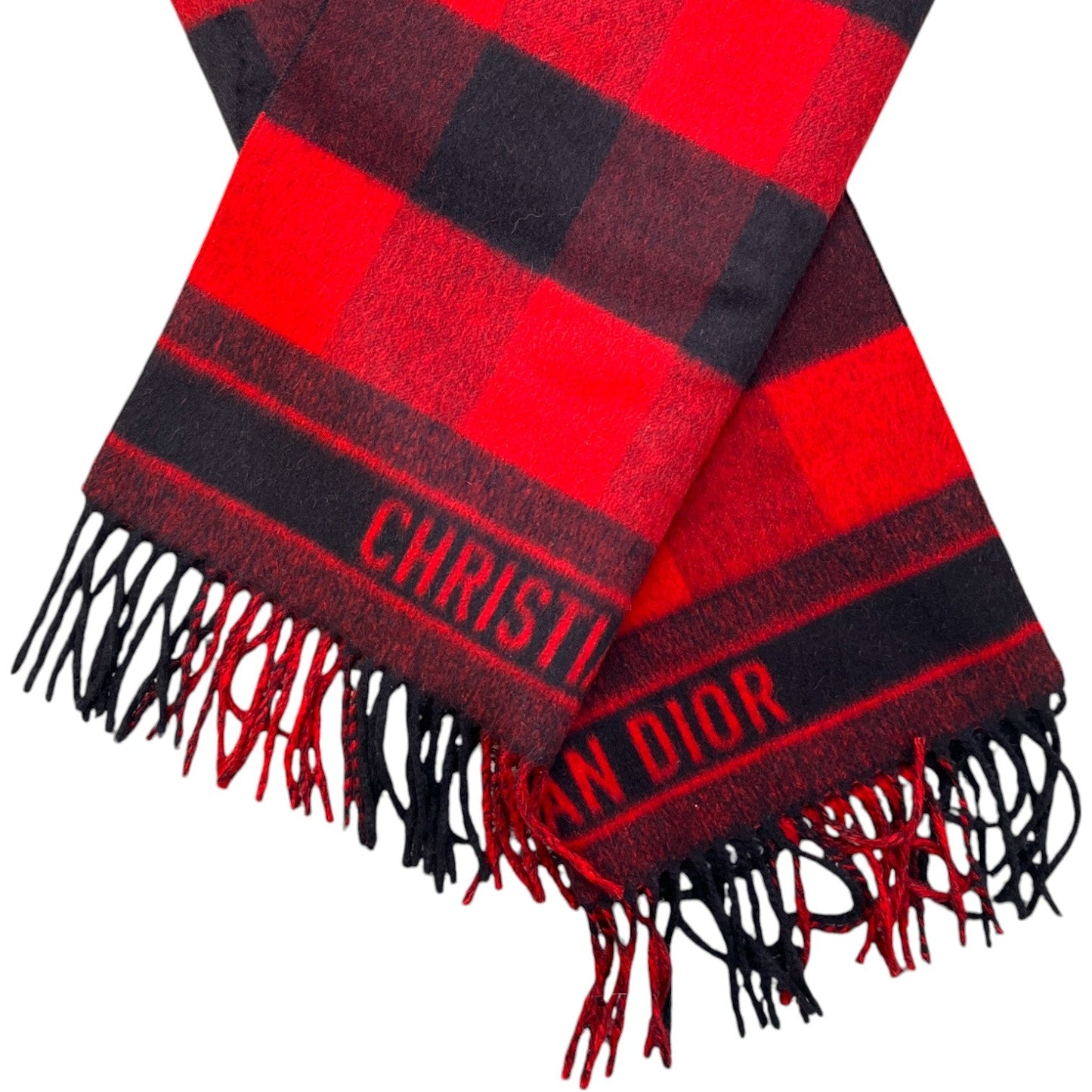 Women's Checkered Scarf Red