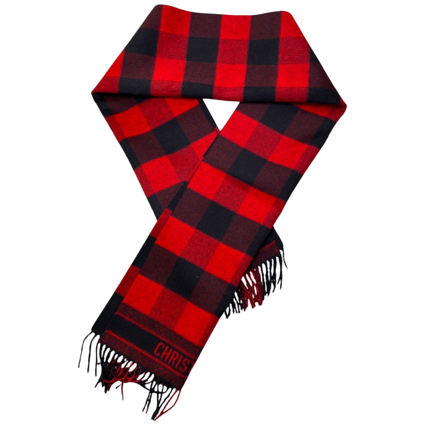 Women's Checkered Scarf Red