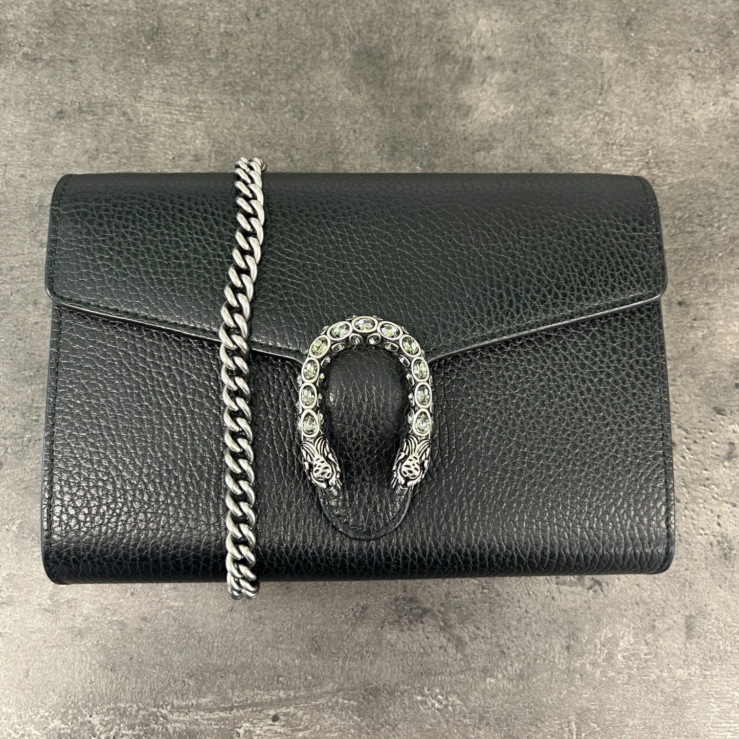 Women's Dionysus Leather Mini Chain Bag Black