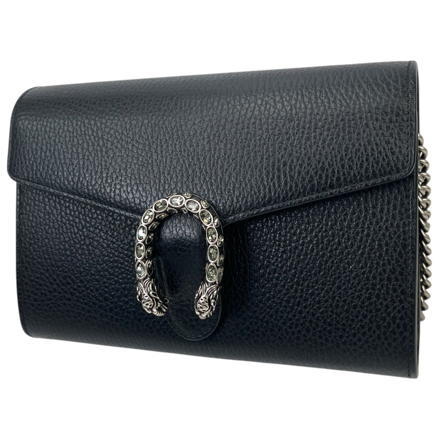 Women's Dionysus Leather Mini Chain Bag Black