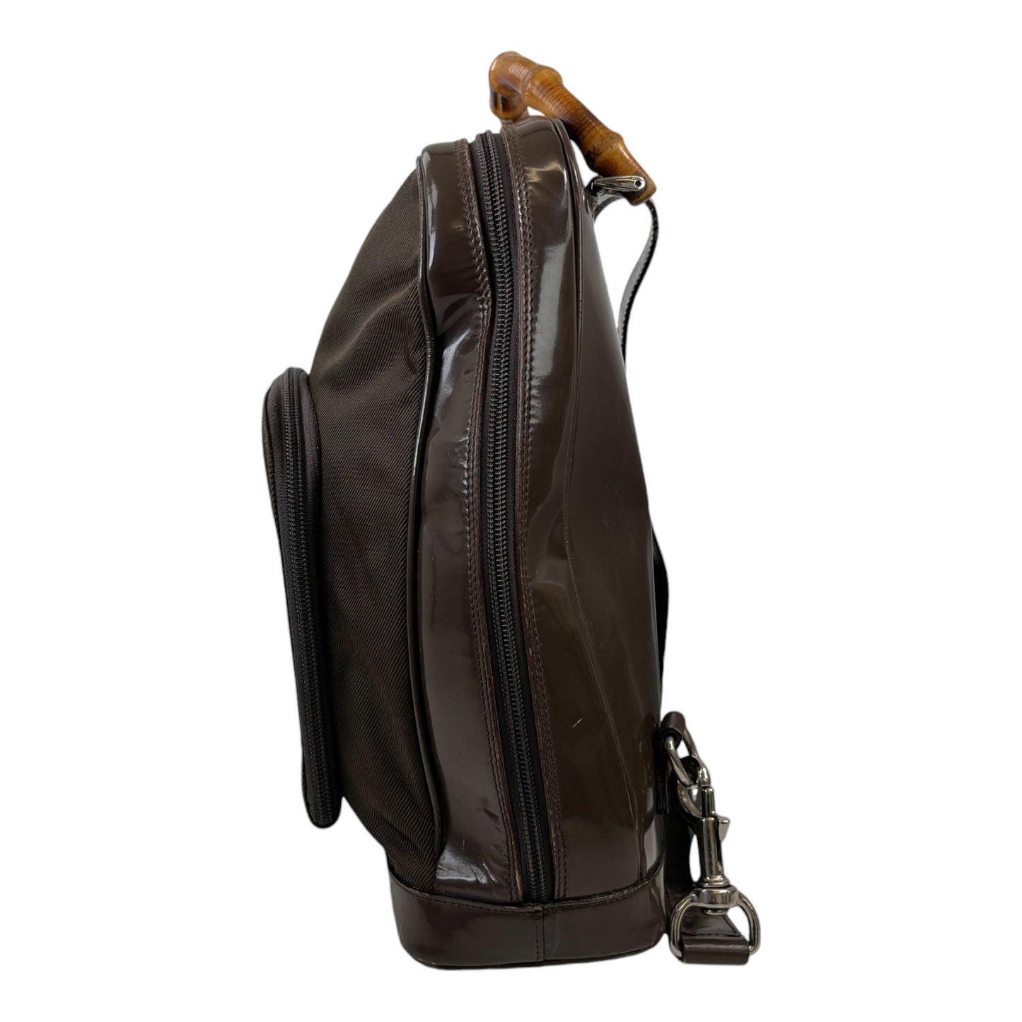 Women's Vintage Bamboo Sling Handle Backpack Brown