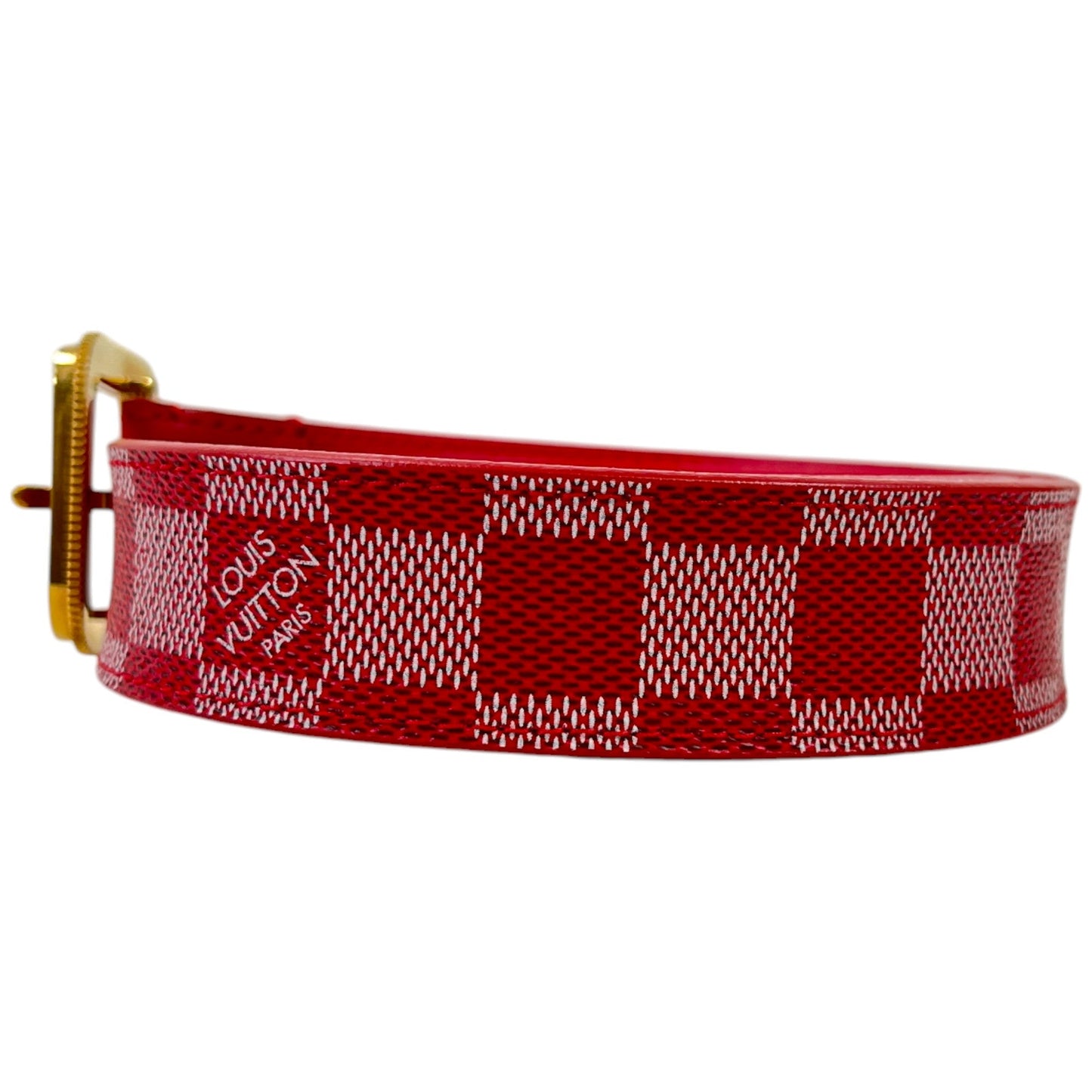 Women's Damier Belt Red Size Waist 30"