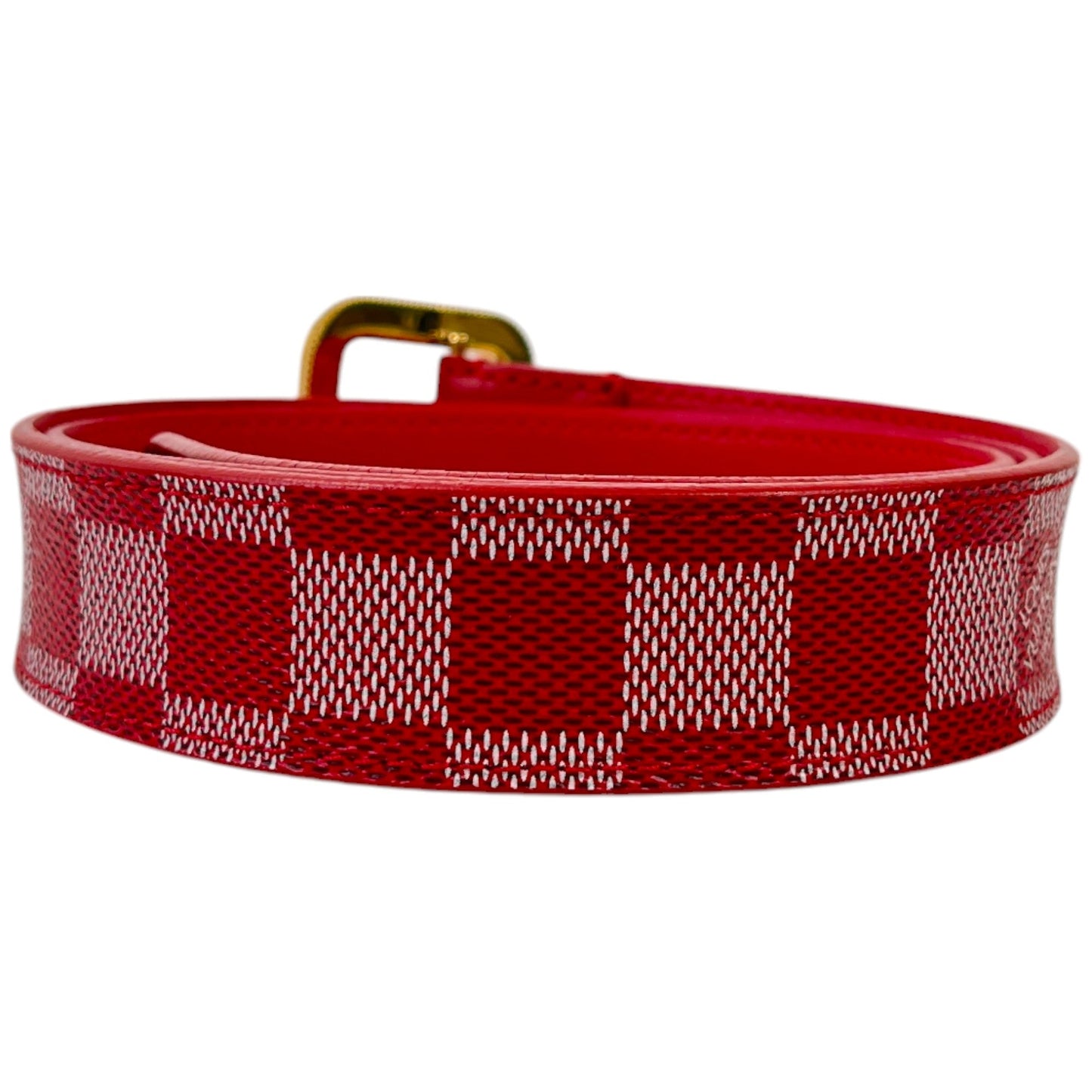 Women's Damier Belt Red Size Waist 30"