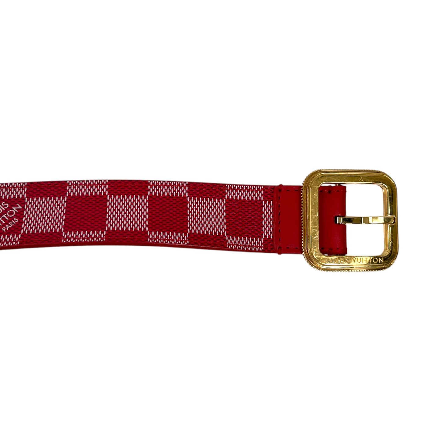 Women's Damier Belt Red Size Waist 30"