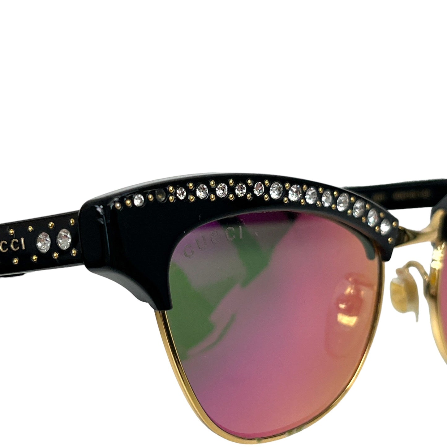 Women's Gg0153S 001 Crystal Sunglasses Black