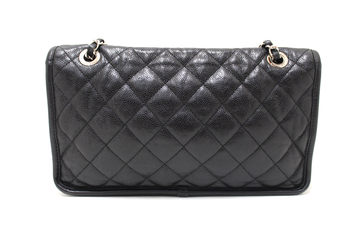 Chanel Black Quilted Caviar Leather Riviera Flap Shoulder Bag