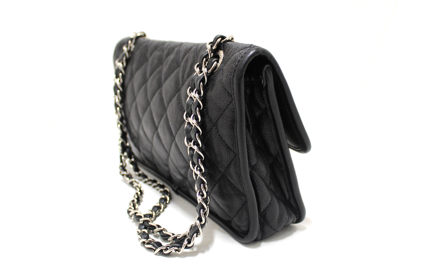 Chanel Black Quilted Caviar Leather Riviera Flap Shoulder Bag