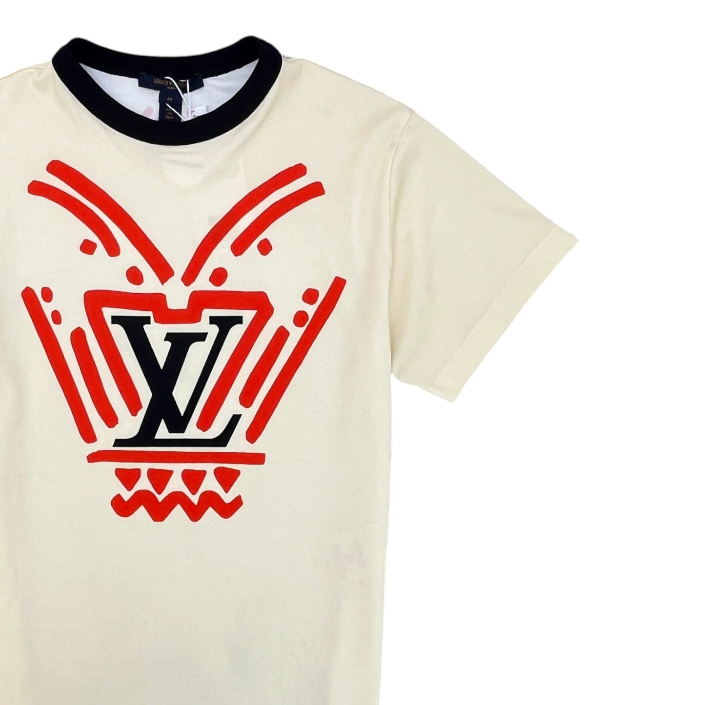 Women's Lv Logo T-Shirt Cream Size M