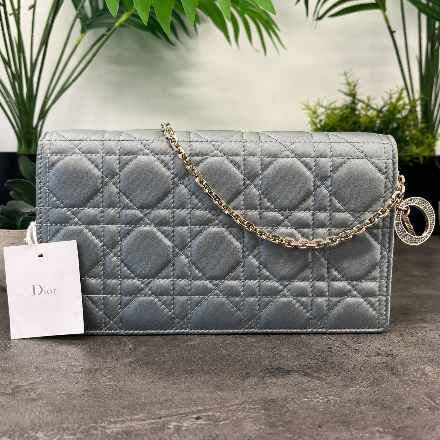 Women's Lady Dior Pouch With Chain Bag Grey