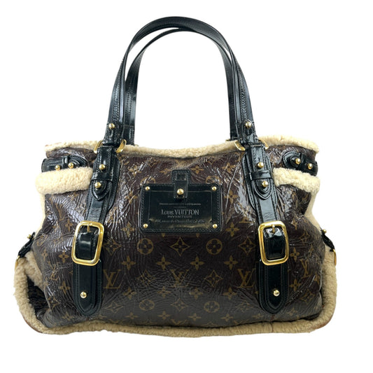 Women's Monogram Shearling Thunder Handbag Brown