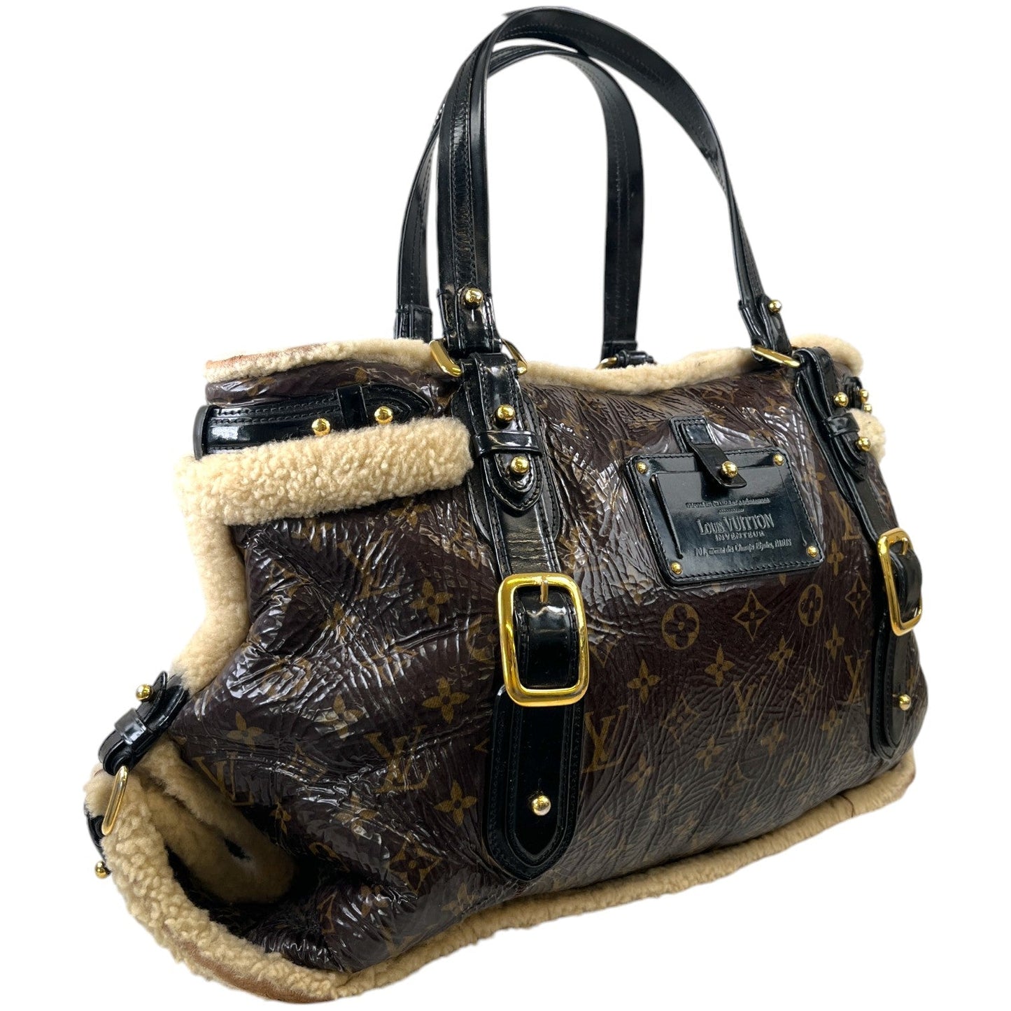 Women's Monogram Shearling Thunder Handbag Brown