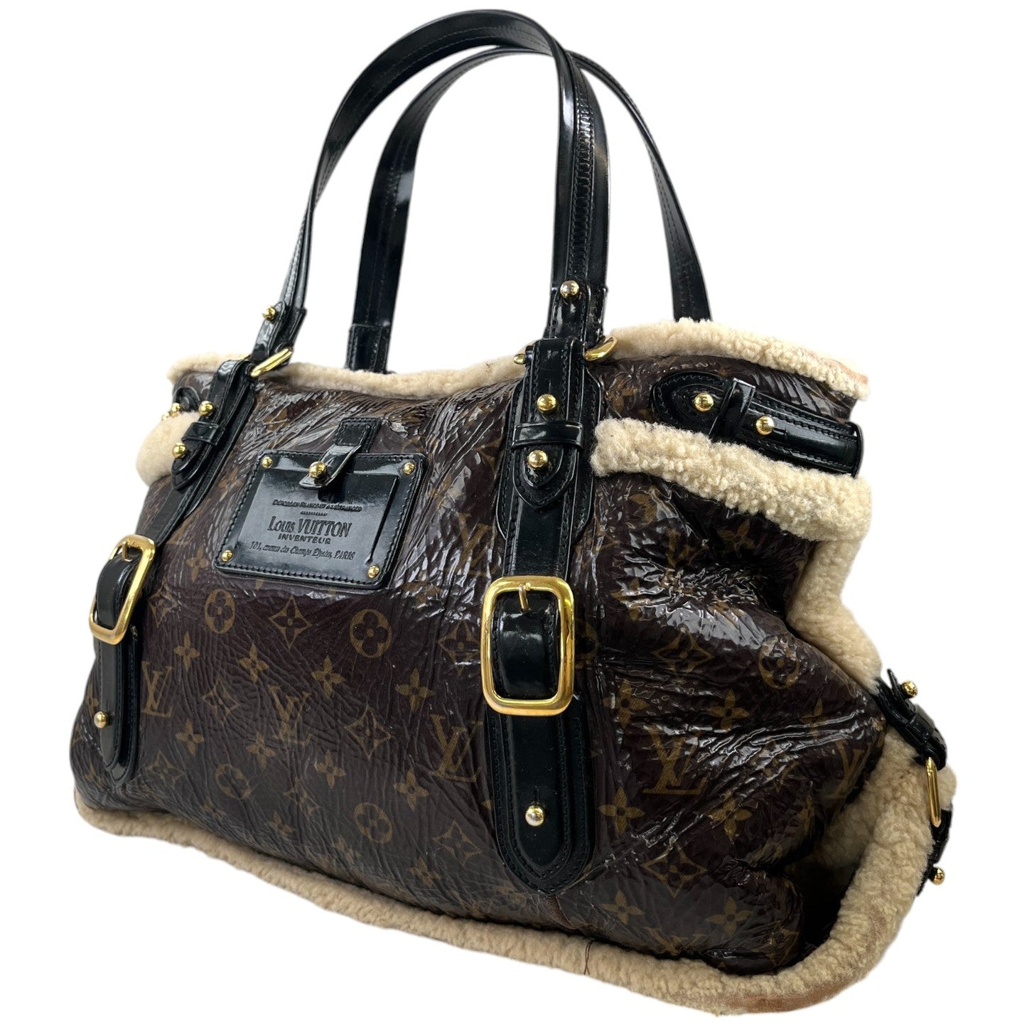 Women's Monogram Shearling Thunder Handbag Brown