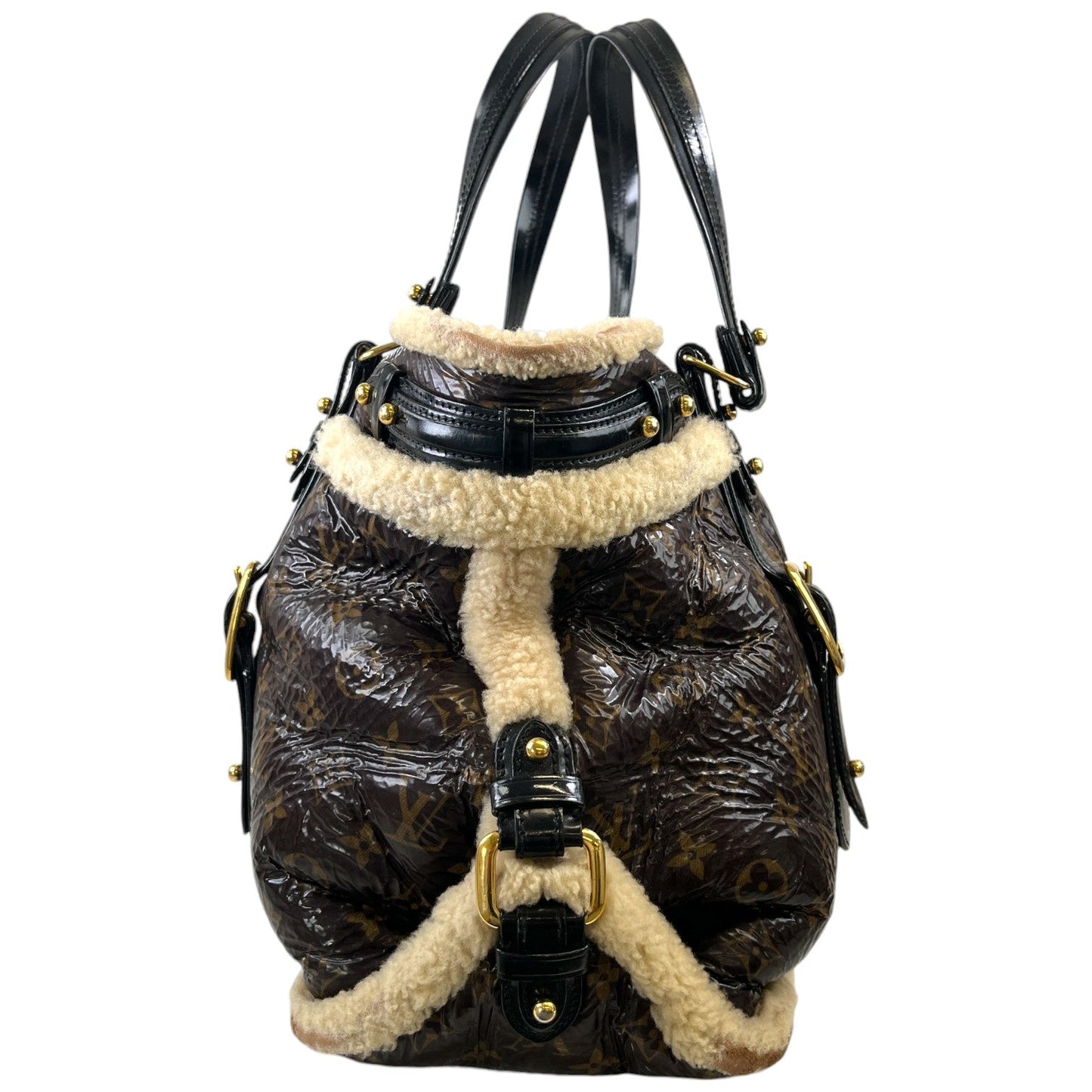 Women's Monogram Shearling Thunder Handbag Brown