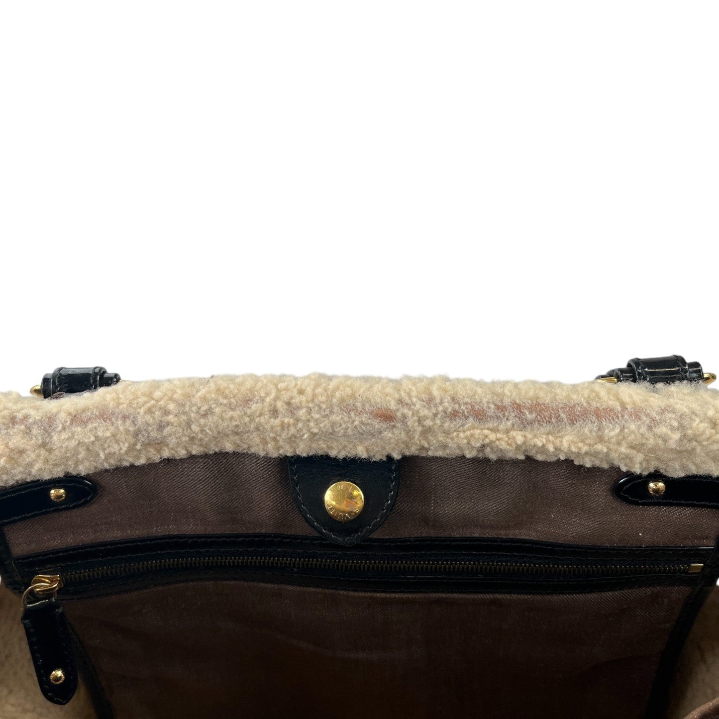 Women's Monogram Shearling Thunder Handbag Brown