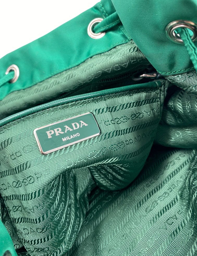 Prada Nylon Green Backpack