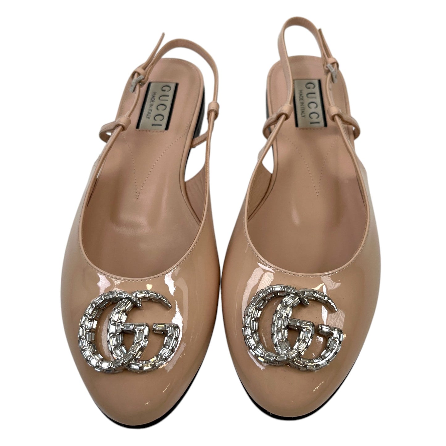 Women's Double G Crystal Ballerina Mules Nude Size EU 37 / UK 4