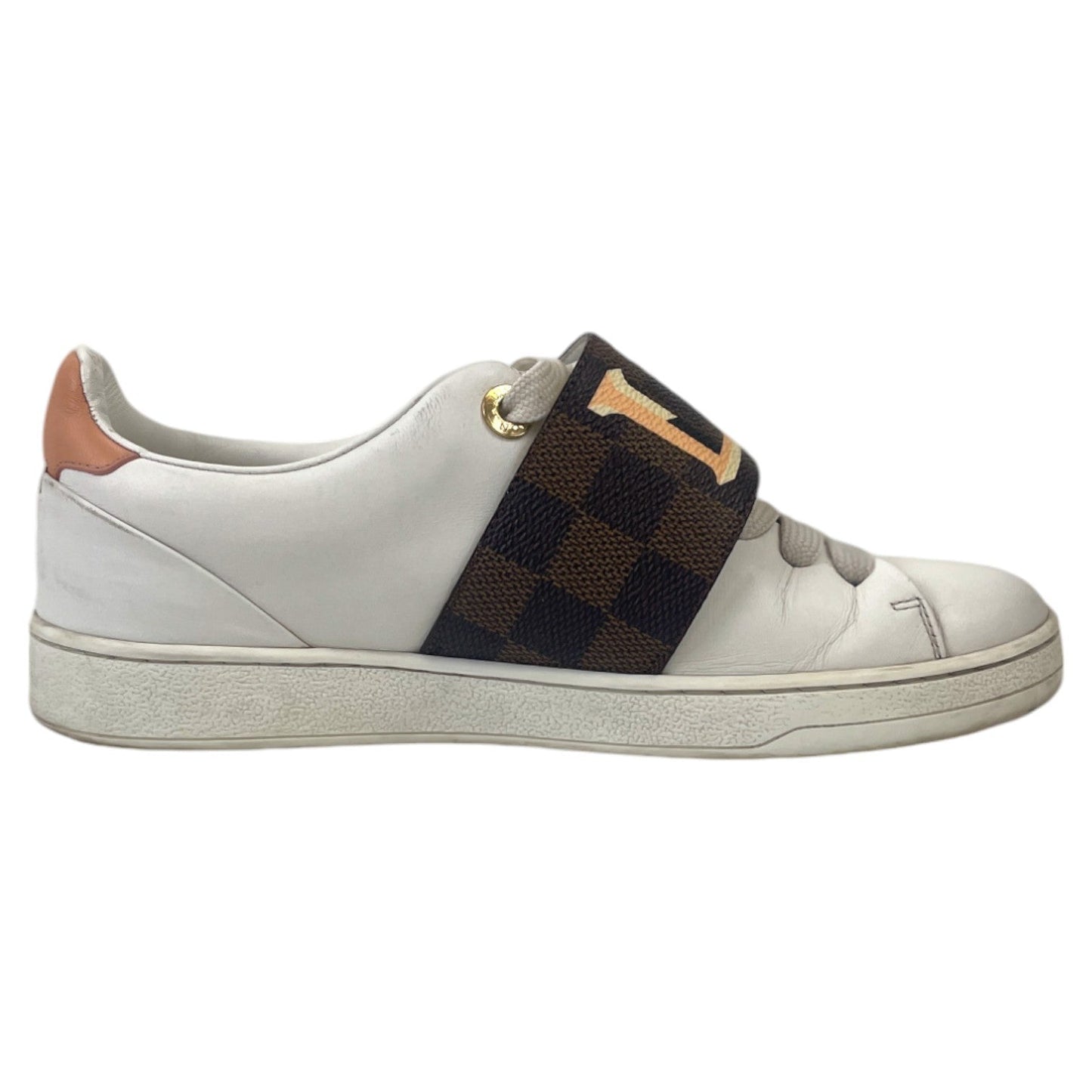 Women's Damier Ebene Front Row Low Trainers White Size EU 36 / UK 3