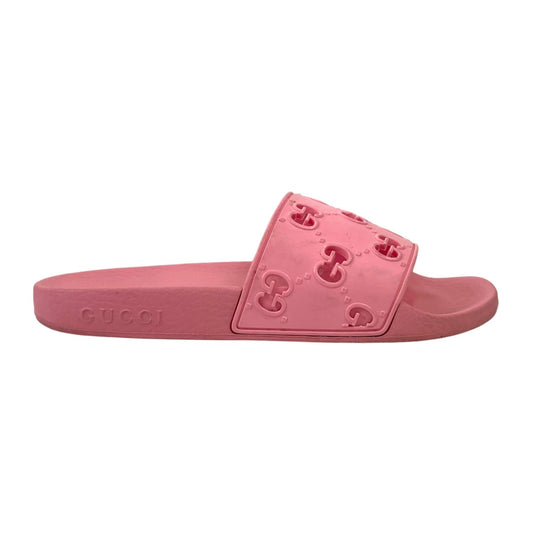 Women's Gg Cutout Monogram Slides Pink Size EU 36 / UK 3