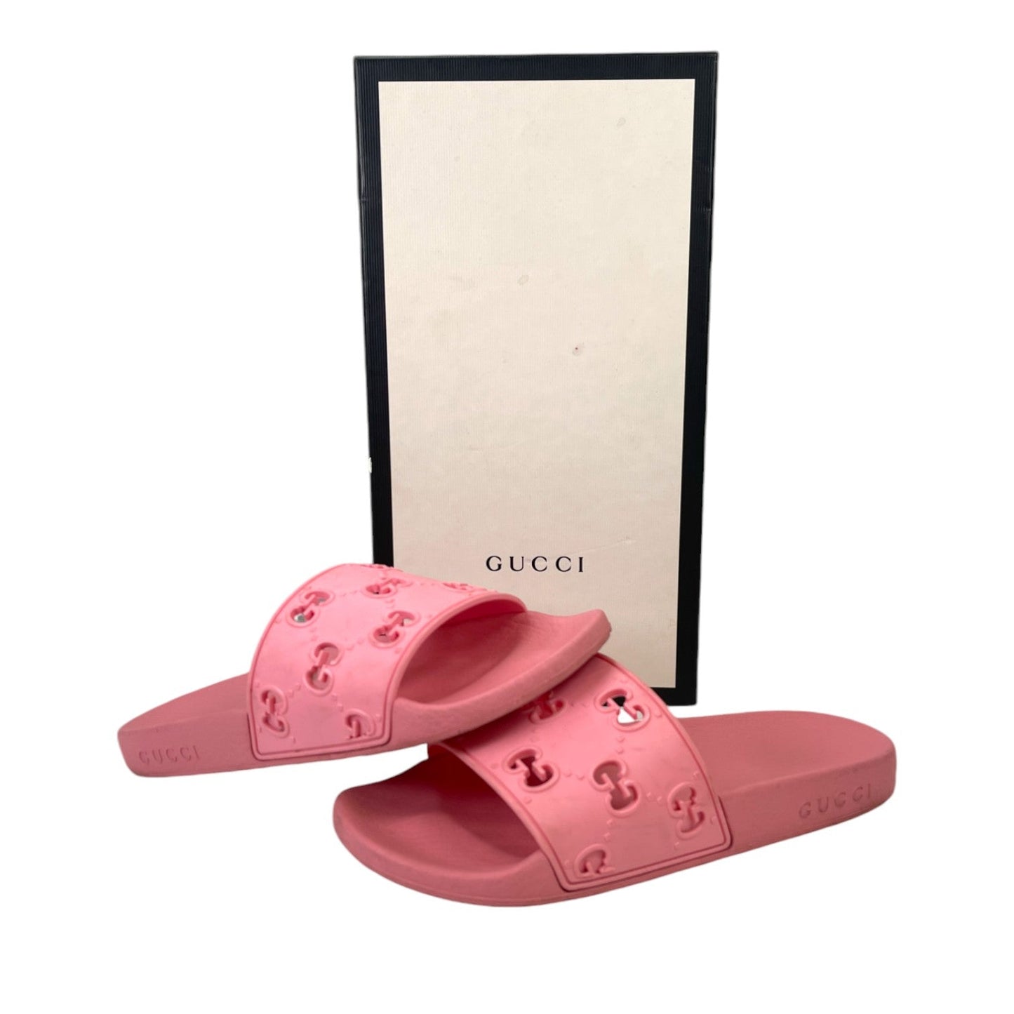 Women's Gg Cutout Monogram Slides Pink Size EU 36 / UK 3