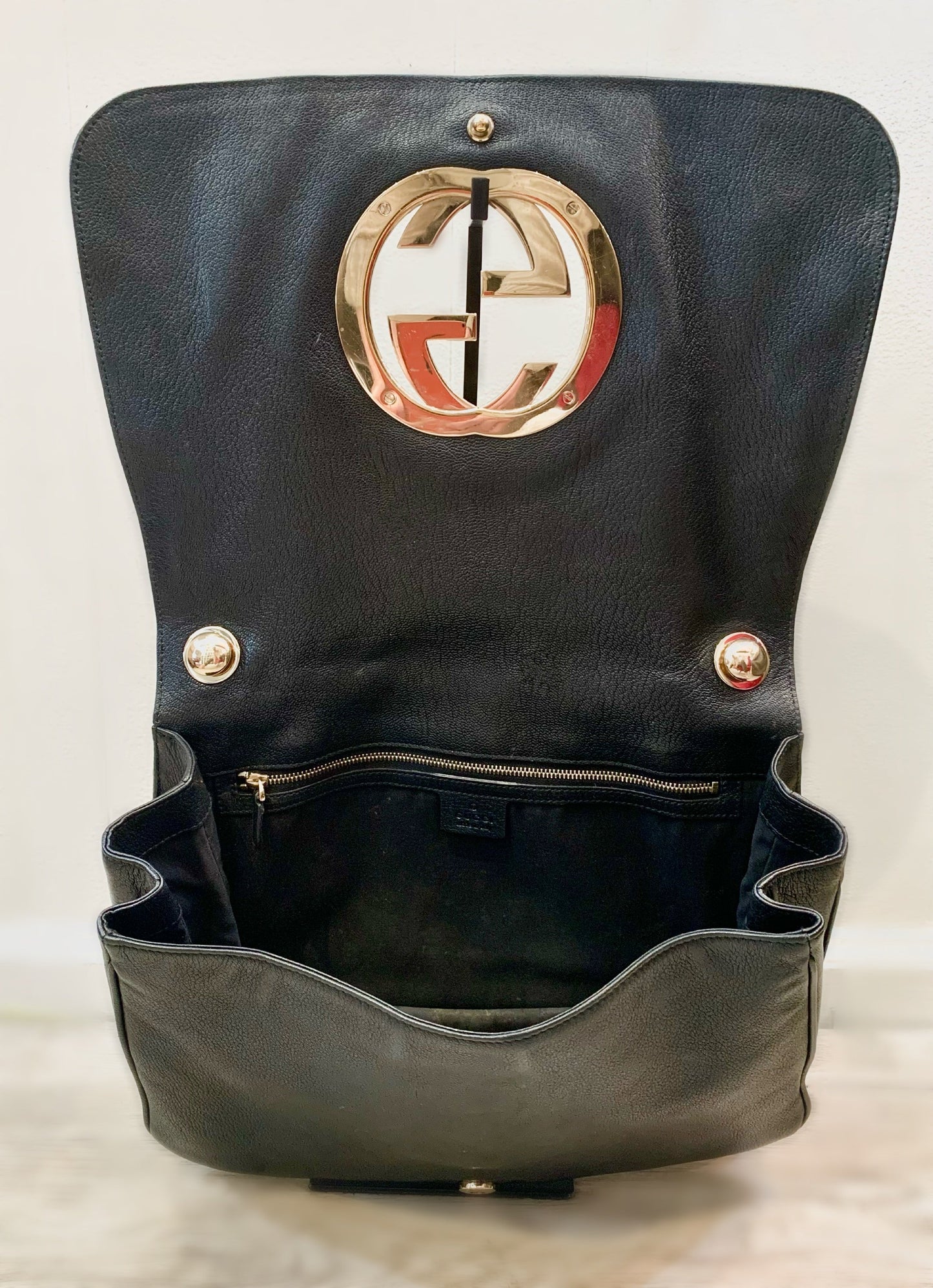 GUCCI BLONDIE LEATHER FLAP SHOULDER BAG