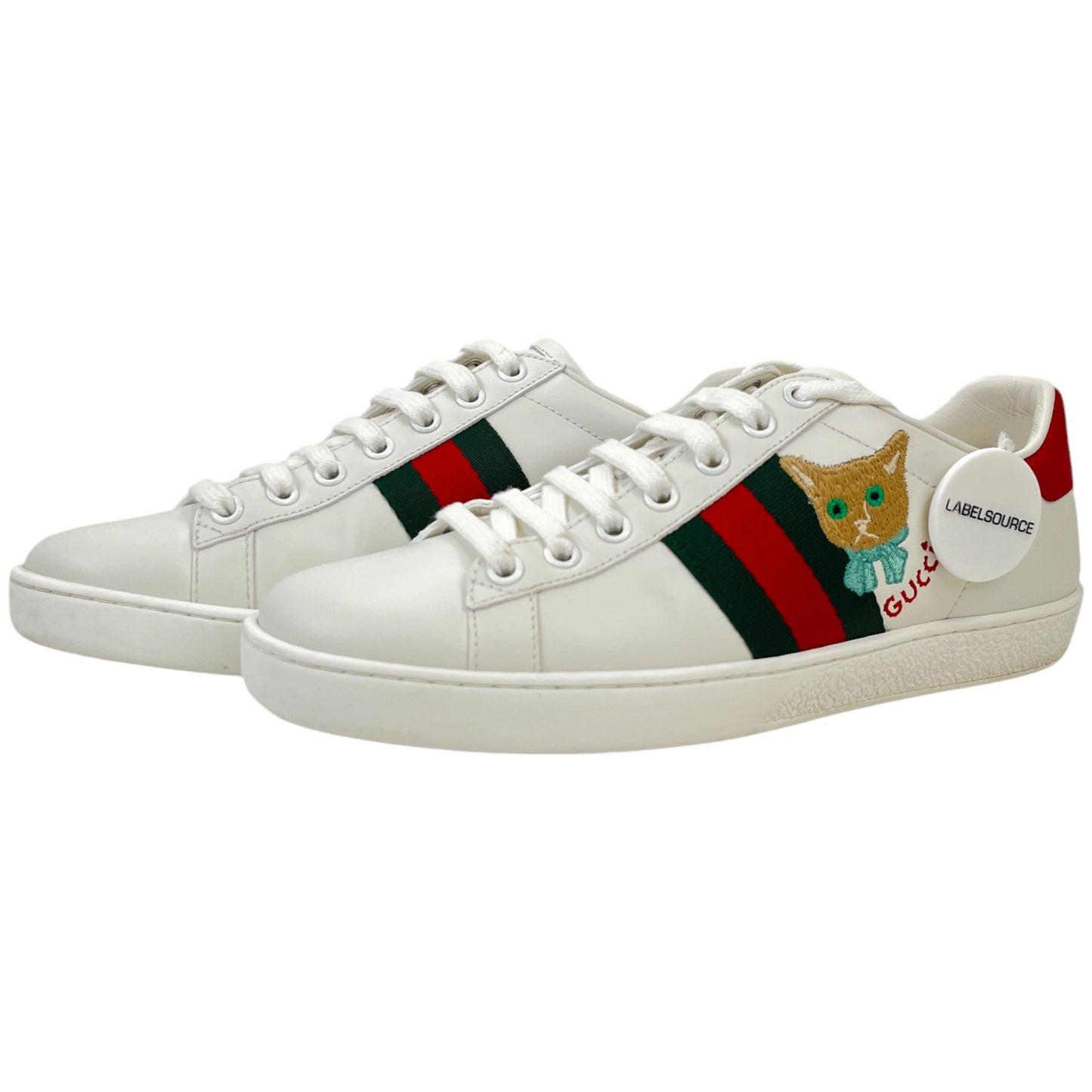 Women's Ace Embroidered Cat Low Trainers White Size EU 37 / UK 4