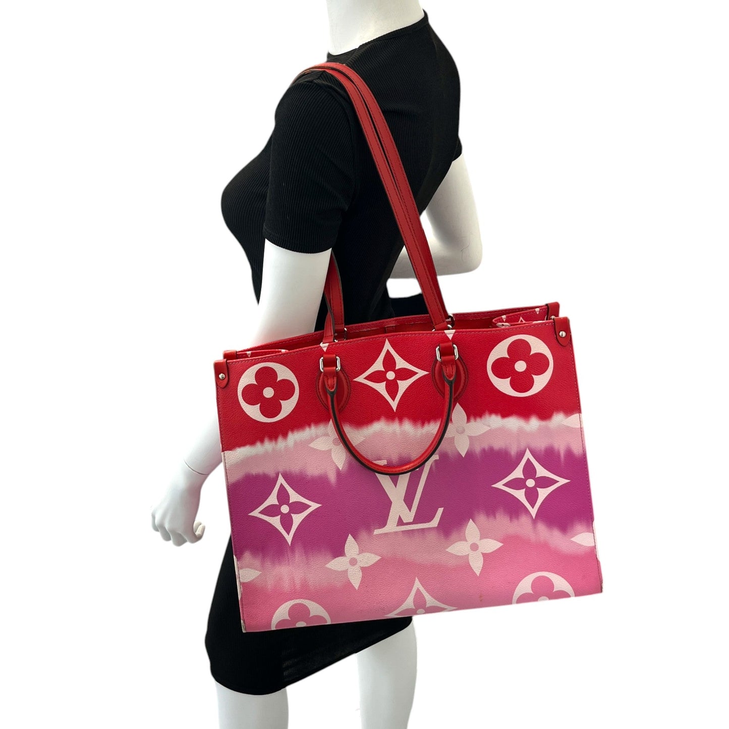 Women's Escale Monogram Onthego Gm Tote Bag Red