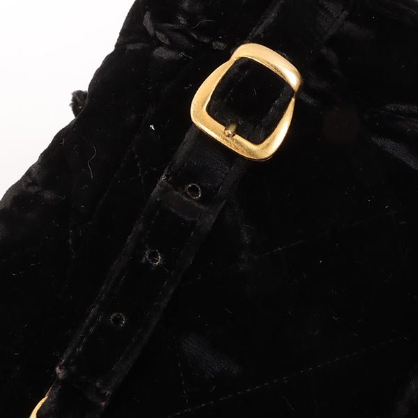 Chanel Around 1992 Made Double Turn-Lock Velvet Mini Backpack Black