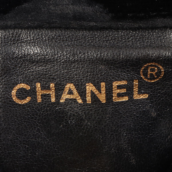 Chanel Around 1992 Made Double Turn-Lock Velvet Mini Backpack Black