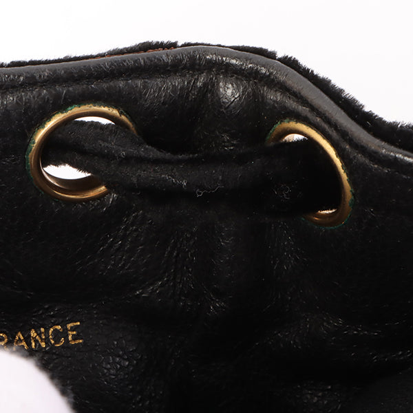 Chanel Around 1992 Made Double Turn-Lock Velvet Mini Backpack Black