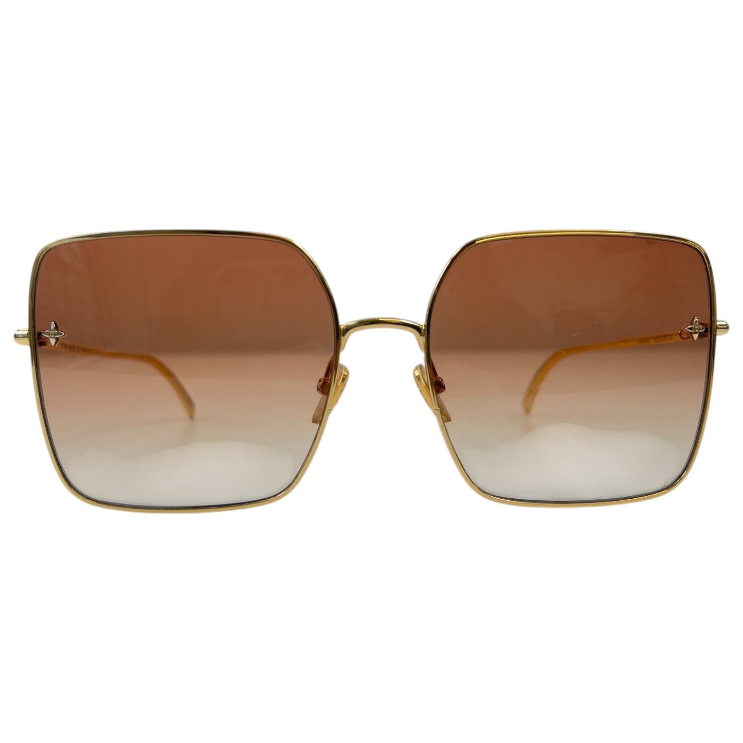 Women's Lv Charm Square Sunglasses Gold