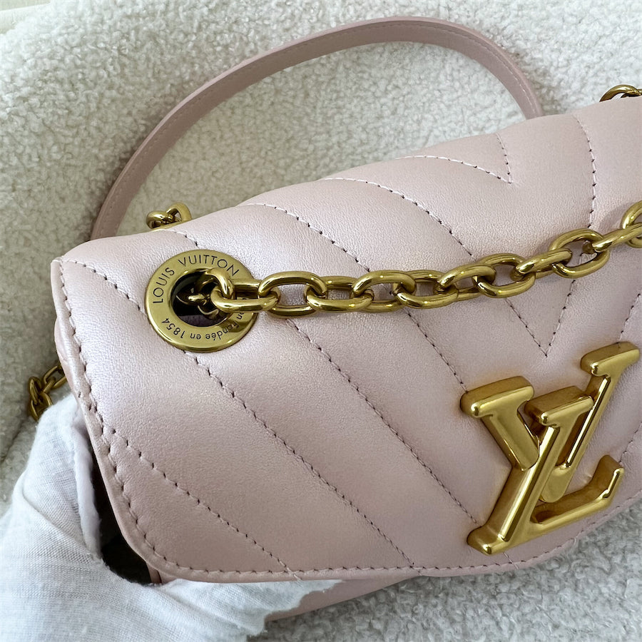 LV New Wave Chain Bag PM in Pearly Rose Blossom Calfskin GHW