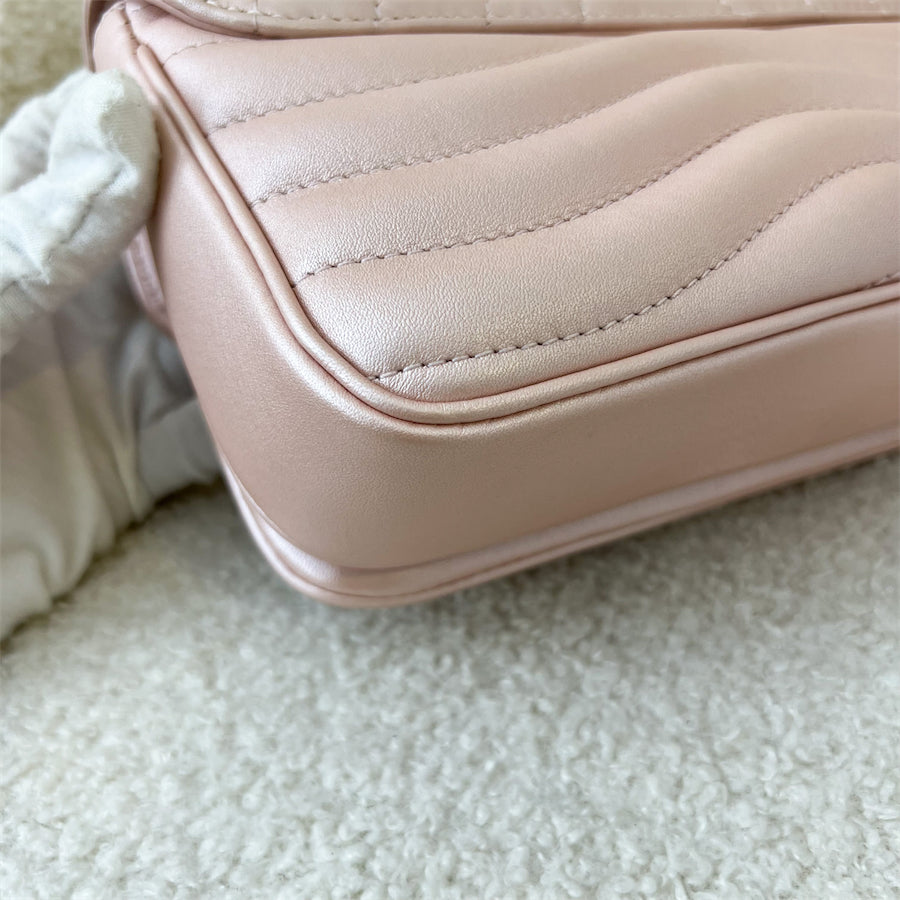 LV New Wave Chain Bag PM in Pearly Rose Blossom Calfskin GHW