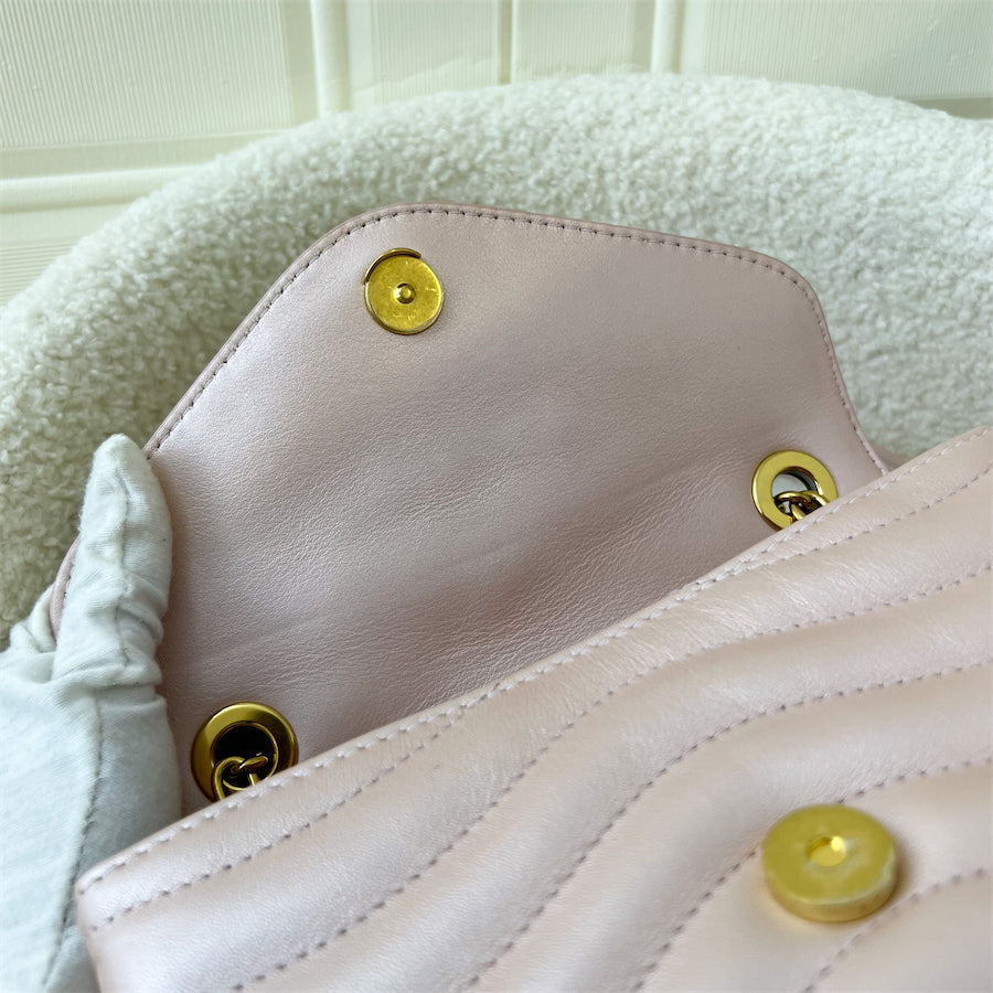 LV New Wave Chain Bag PM in Pearly Rose Blossom Calfskin GHW