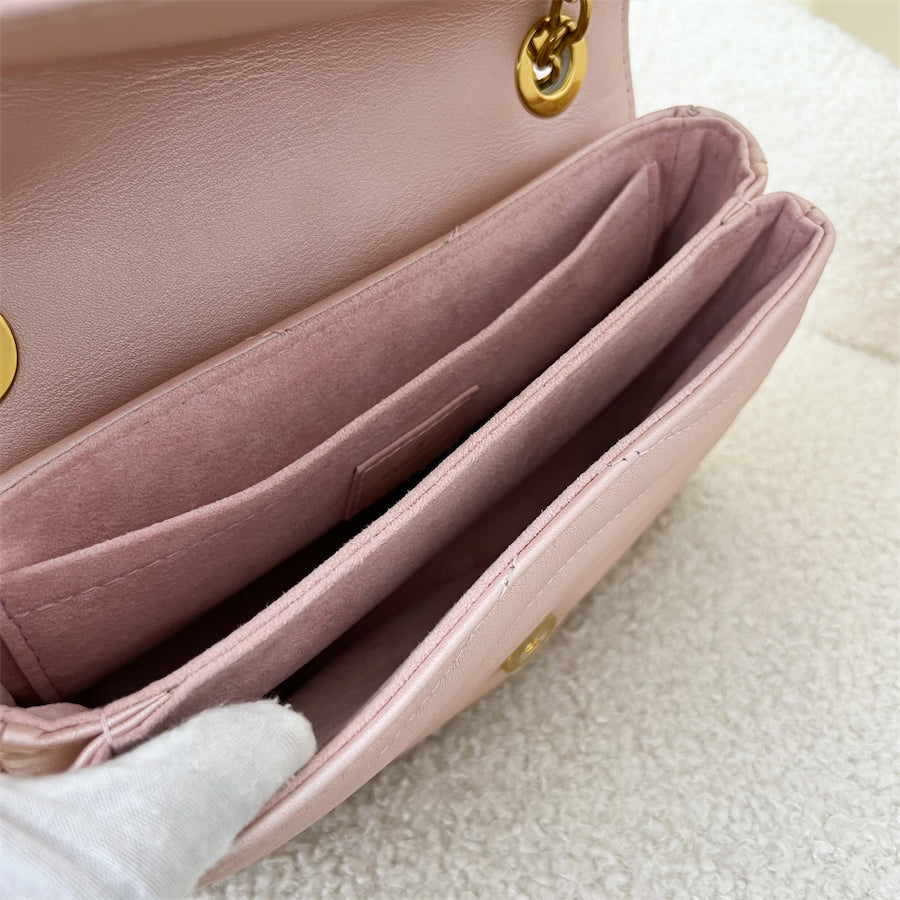 LV New Wave Chain Bag PM in Pearly Rose Blossom Calfskin GHW