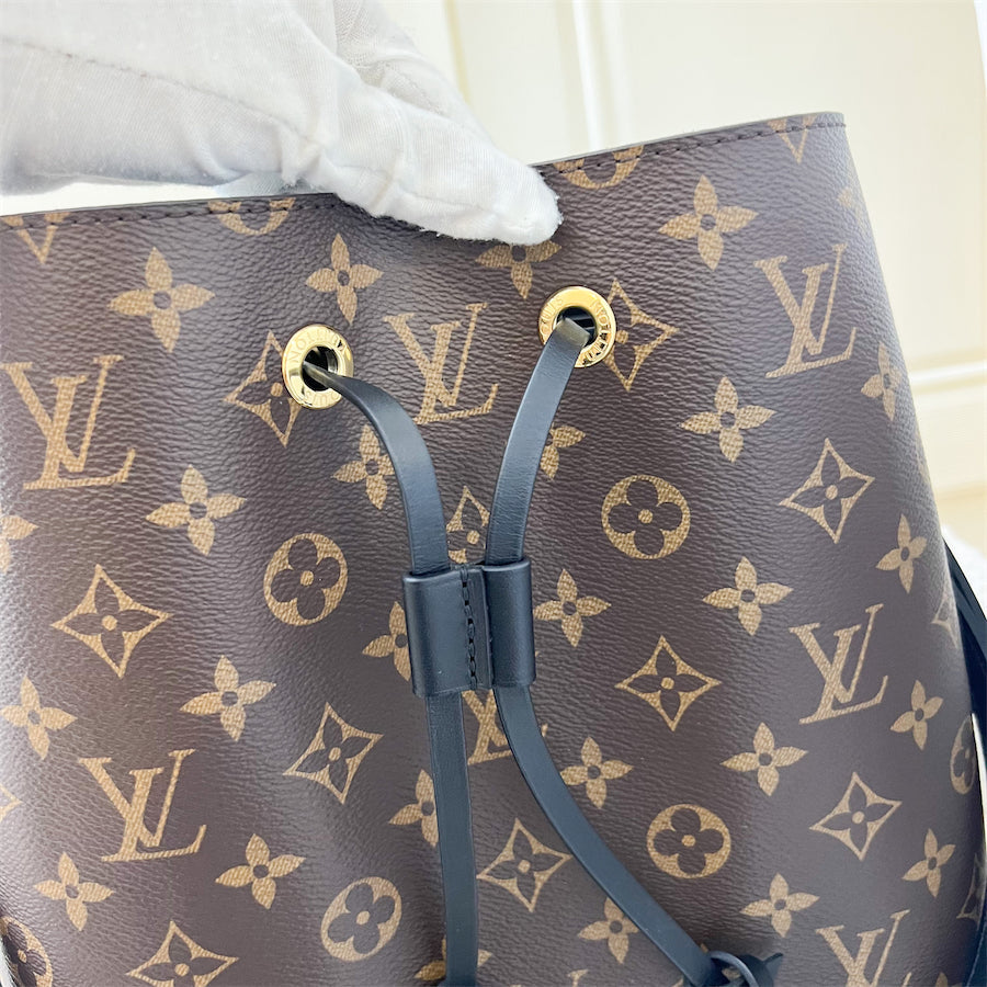 LV Neonoe MM in Monogram Canvas, Black Strap and GHW