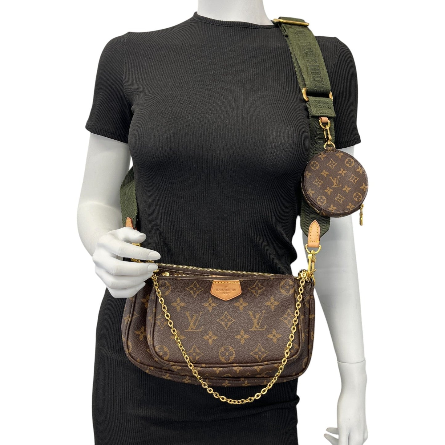 Women's Multi Pochette Accessories Bag Brown