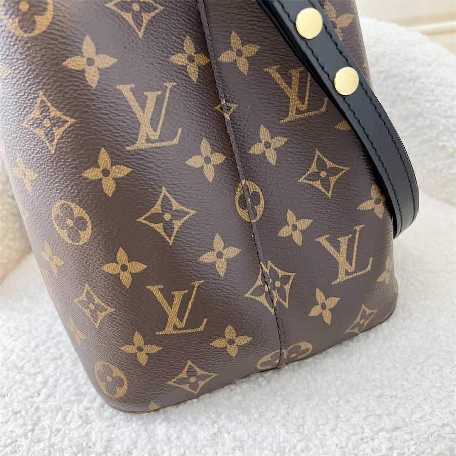 LV Neonoe MM in Monogram Canvas, Black Strap and GHW