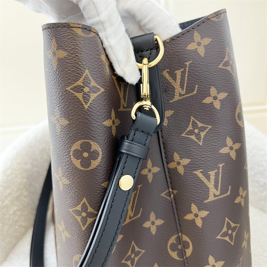 LV Neonoe MM in Monogram Canvas, Black Strap and GHW