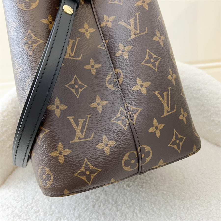 LV Neonoe MM in Monogram Canvas, Black Strap and GHW