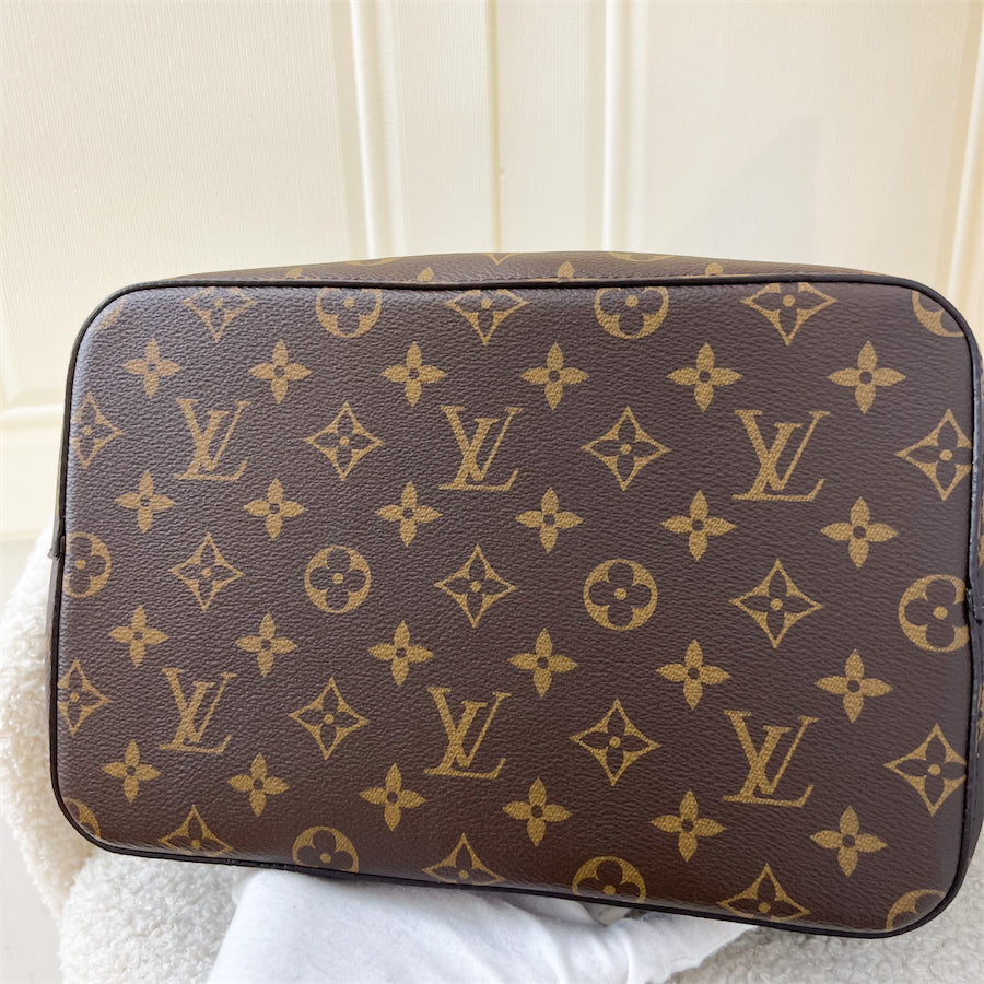 LV Neonoe MM in Monogram Canvas, Black Strap and GHW