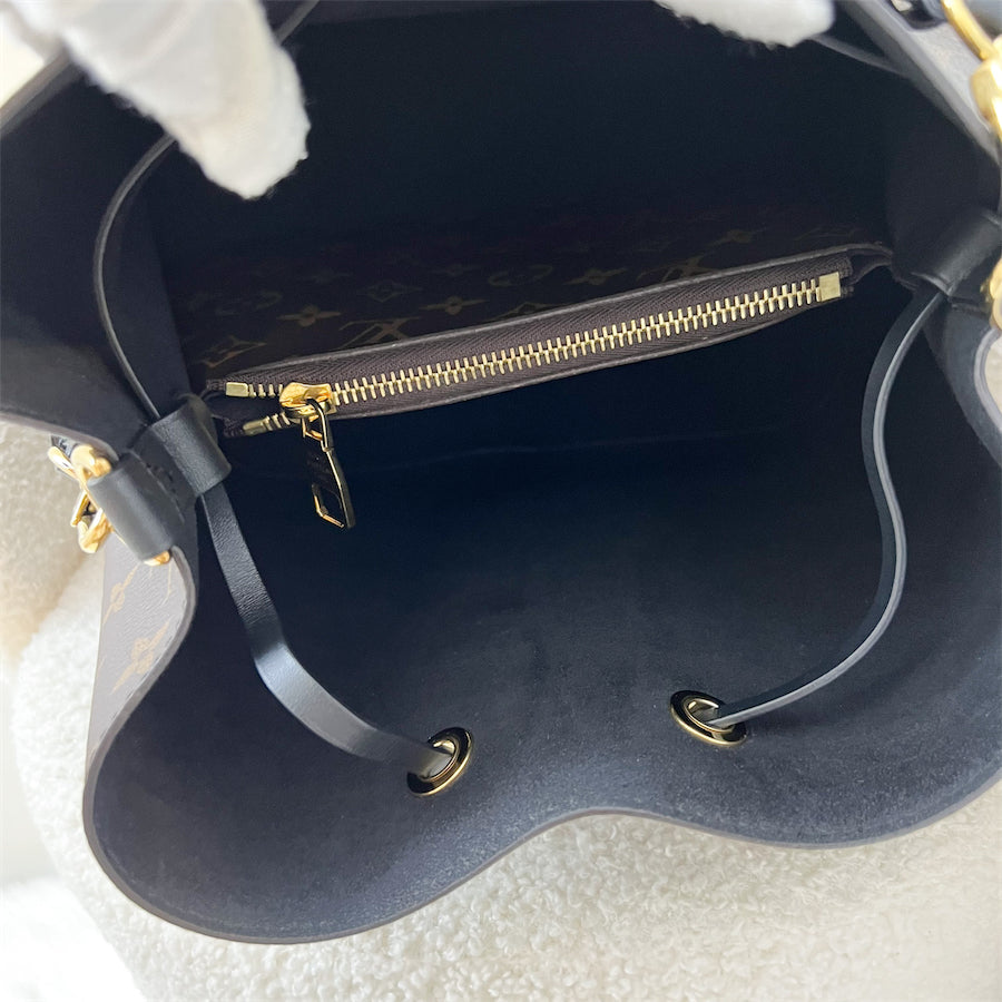 LV Neonoe MM in Monogram Canvas, Black Strap and GHW