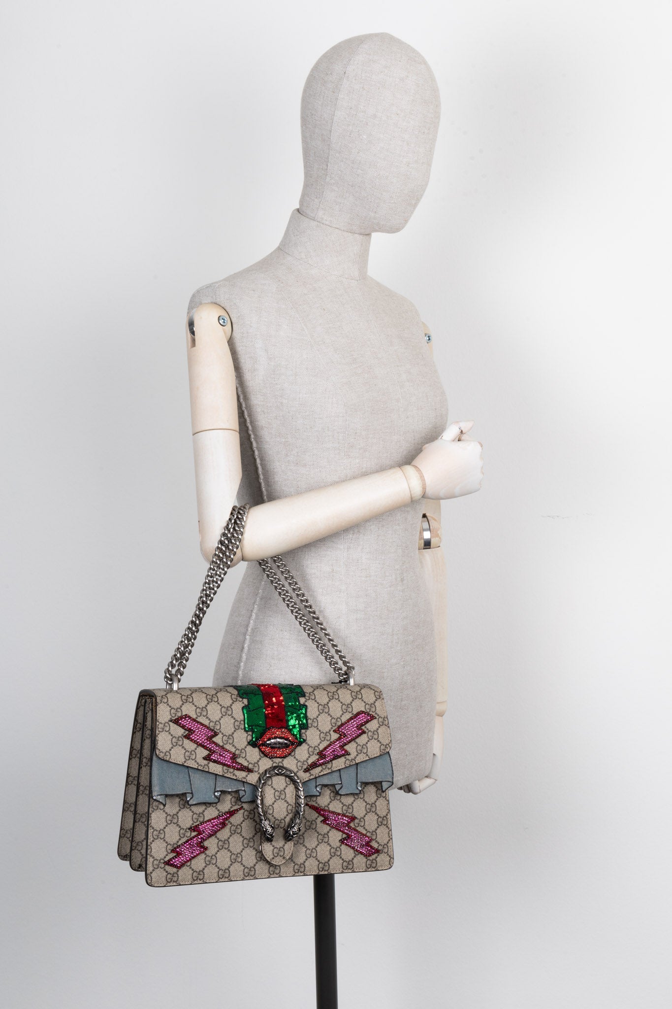 GUCCI Dionysus Supreme Canvas Crossbody Bag