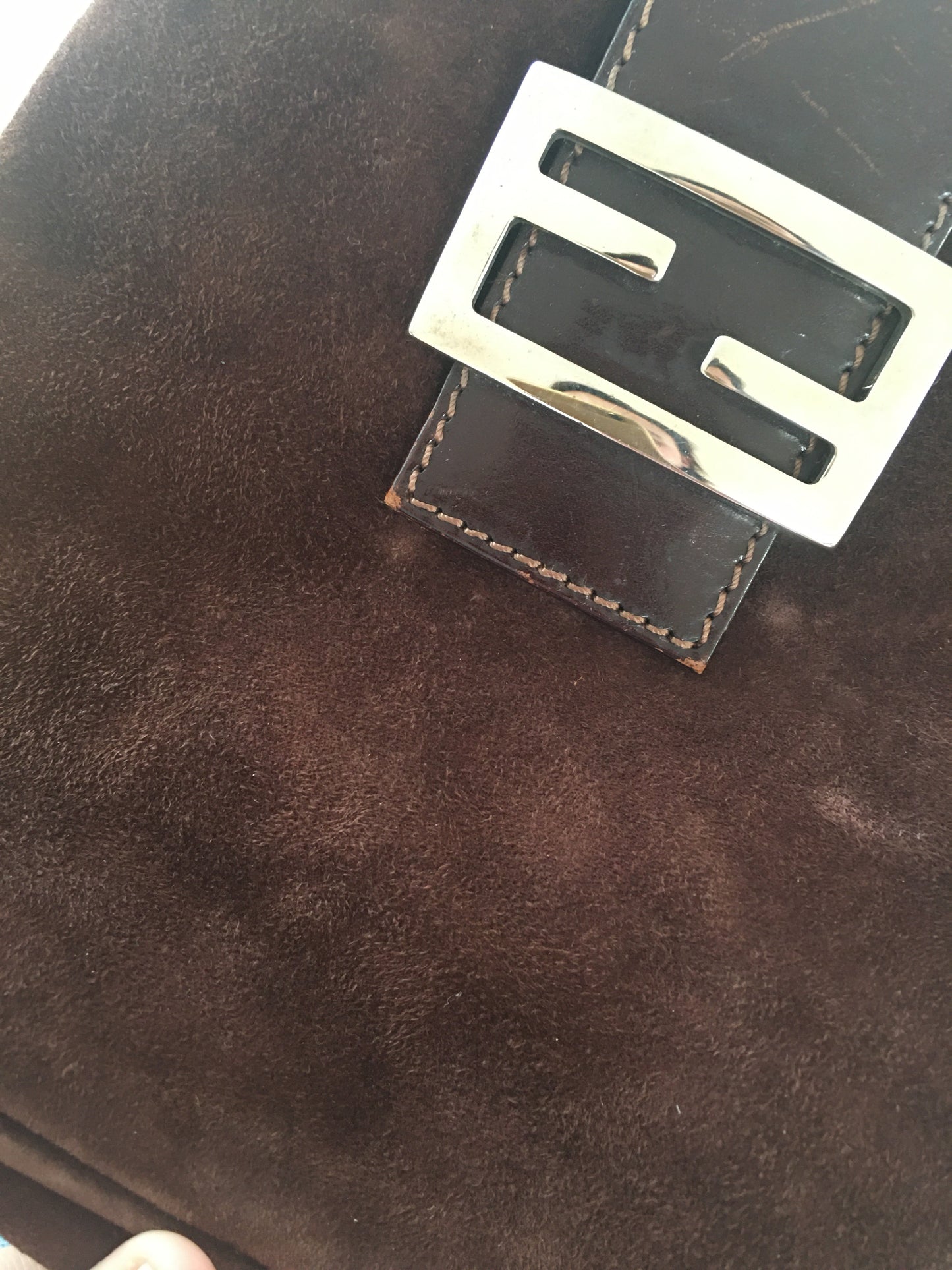 FENDI Shoulder Bag in Brown Suede