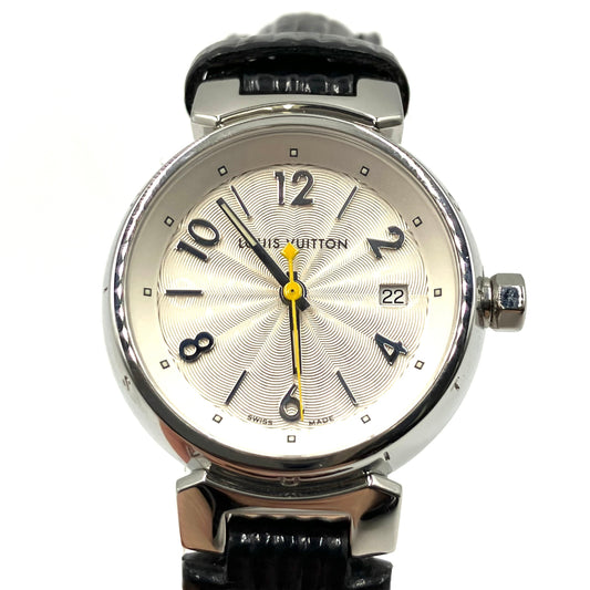 LOUIS VUITTON Tambour Watch Monogram Silver Black quartz