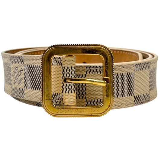 Women's Damier Azur Belt Cream Size 80CM / UK 8