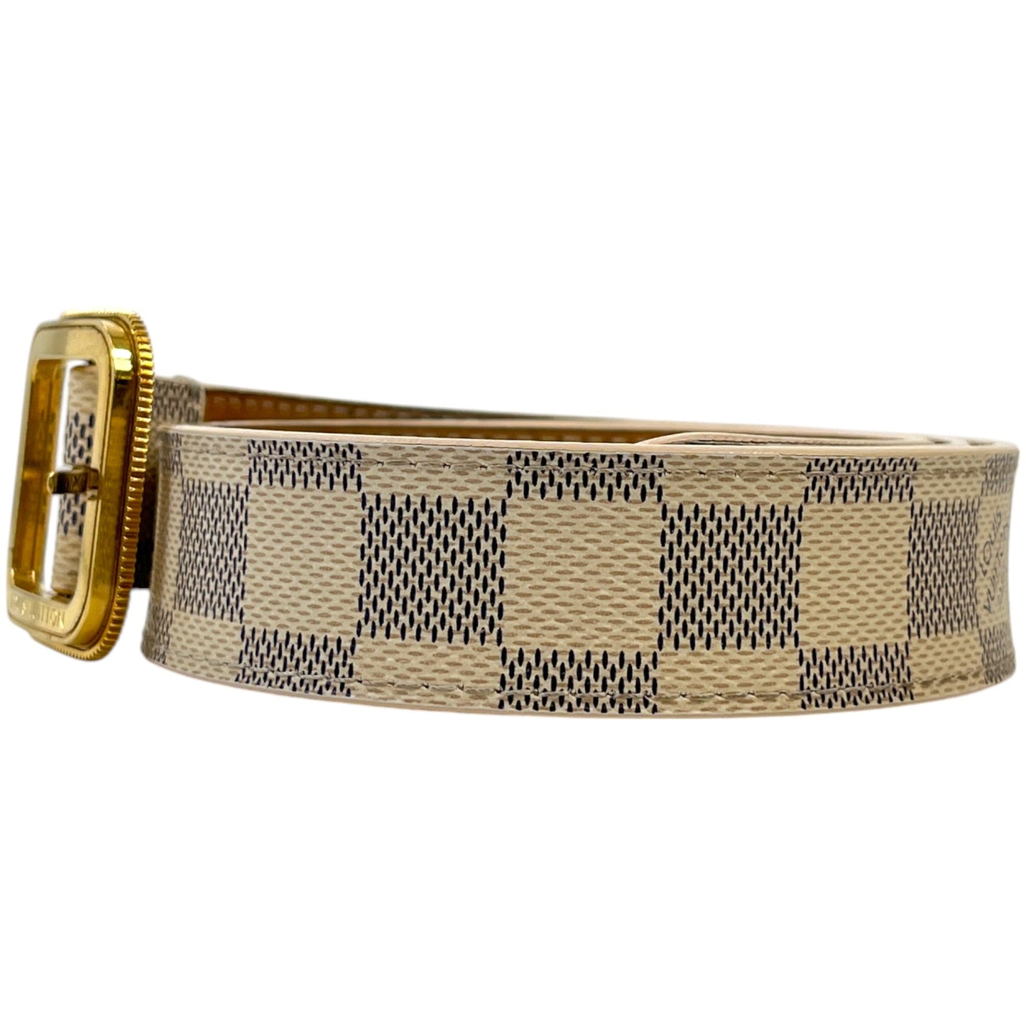 Women's Damier Azur Belt Cream Size 80CM / UK 8