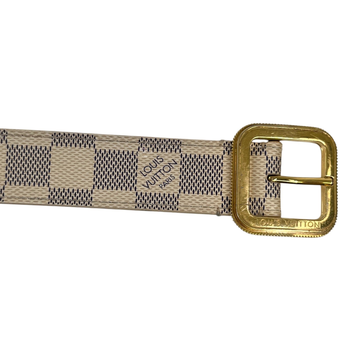 Women's Damier Azur Belt Cream Size 80CM / UK 8