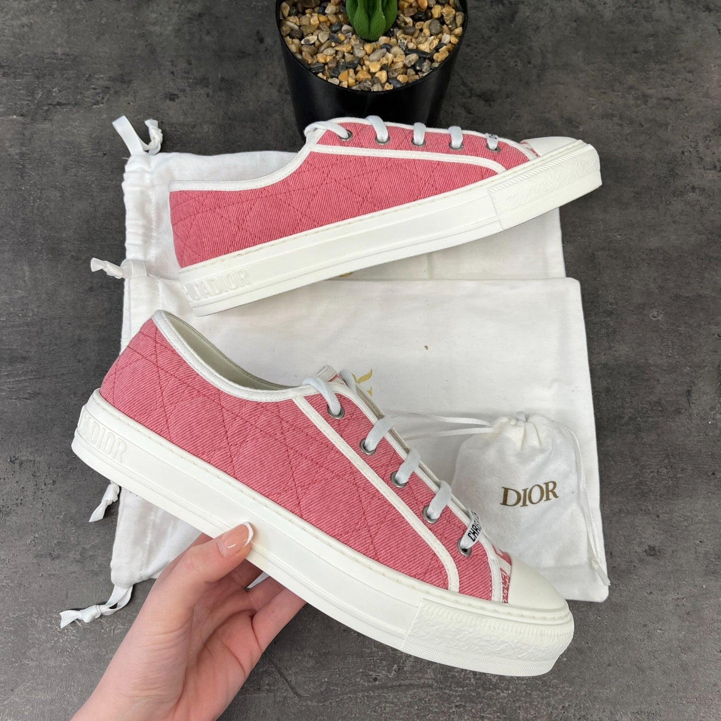 Women's Walk'N'Dior Cloth Low Trainers Pink Size EU 41 / UK 8