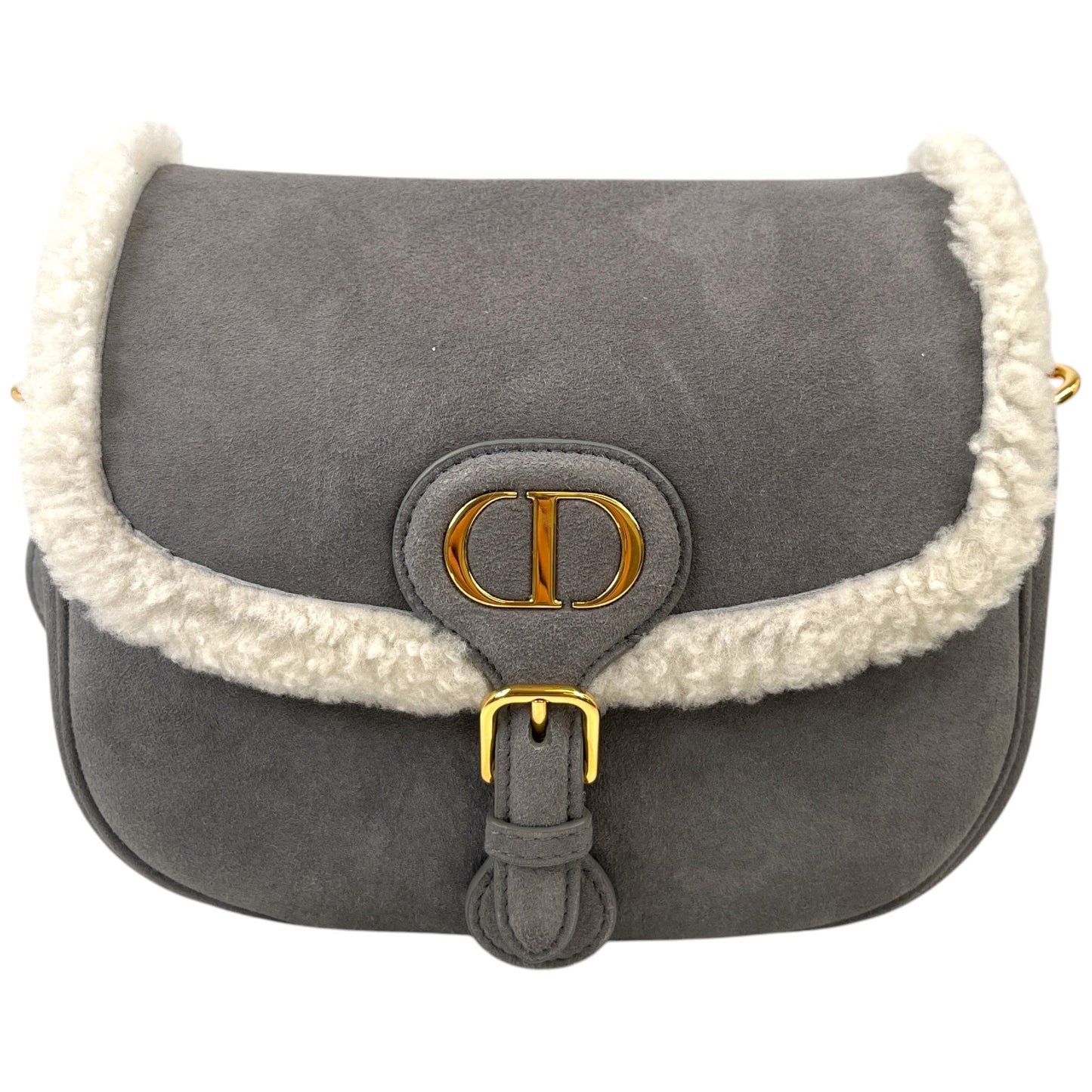 Women's Medium Bobby Suede Shearling Bag Grey