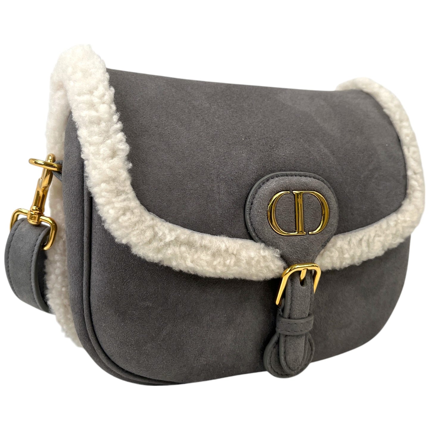 Women's Medium Bobby Suede Shearling Bag Grey